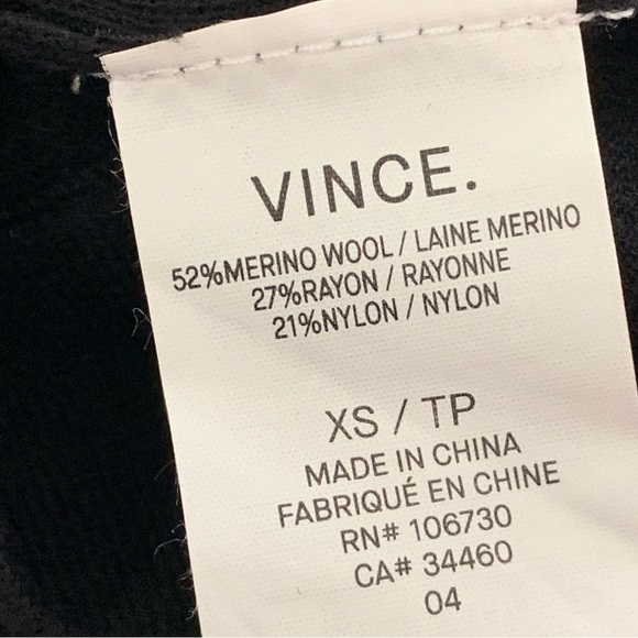 Vince Merino Wool Blend Draped Waterfall Cardigan Sweater in Black Size XS - Picture 6 of 10